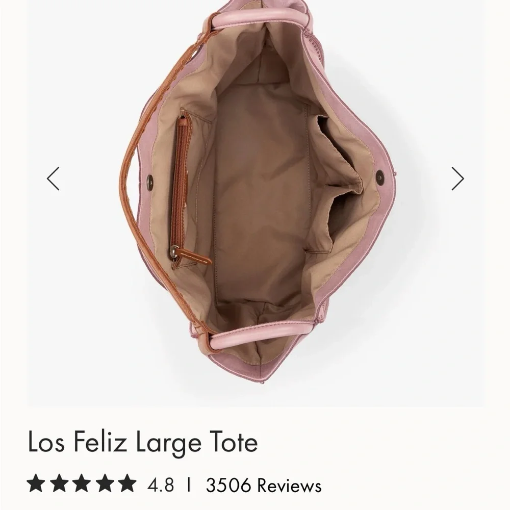 Le Sac  Rose Leather Shoulder Bag- Tote - Picture 3 of 7